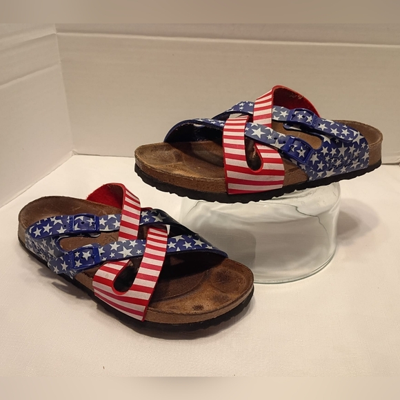 Birk's By Birkenstock Stars And Stripes Sandals For Women # 7 US - Picture 1 of 12